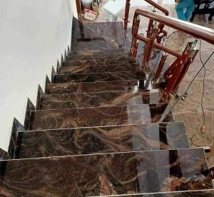 CẦU THANG ĐÁ TỰ NHIÊN TÍM SA MẠC T03